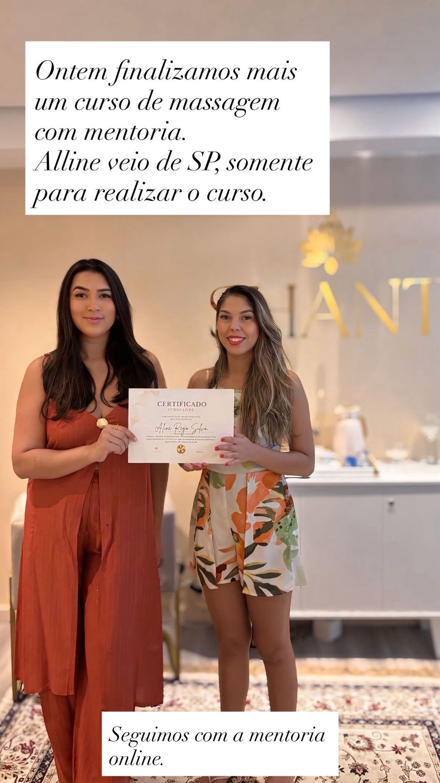 Alline Rego, aluno formado no Espaço Shanti